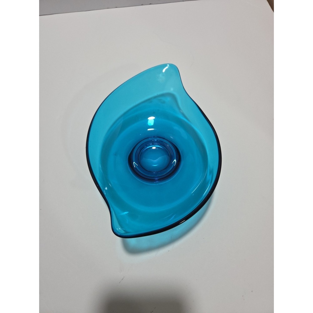 Viking Mid-Century Modern Blue Wave Glass Candy Dish